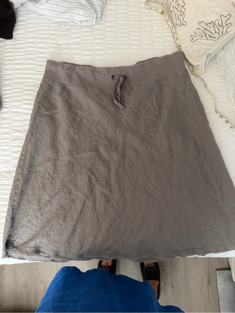 Eileen Fisher 2XL Women's Casual Drawstring Waist A-Line Skirt - Gray